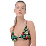 Strawberries Pattern Knot Up Bikini Top