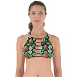 Strawberries Pattern Perfectly Cut Out Bikini Top