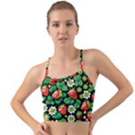 Strawberries Pattern Mini Tank Bikini Top