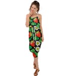 Strawberries Pattern Waist Tie Cover Up Chiffon Dress