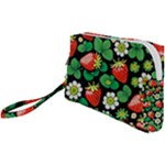 Strawberries Pattern Wristlet Pouch Bag (Small)