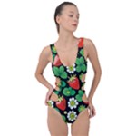 Strawberries Pattern Side Cut Out Swimsuit