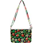 Strawberries Pattern Double Gusset Crossbody Bag