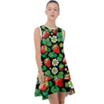 Strawberries Pattern Frill Swing Dress