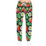 Strawberries Pattern Women Velvet Drawstring Pants