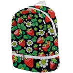 Strawberries Pattern Zip Bottom Backpack