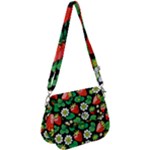 Strawberries Pattern Saddle Handbag