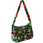 Strawberries Pattern Zip Up Shoulder Bag