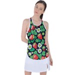 Strawberries Pattern Racer Back Mesh Tank Top