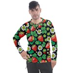 Strawberries Pattern Men s Pique Long Sleeve T-Shirt