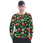 Strawberries Pattern Men s Long Sleeve Raglan T-Shirt