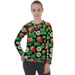 Strawberries Pattern Women s Long Sleeve Raglan T-Shirt