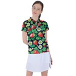 Strawberries Pattern Women s Polo T-Shirt