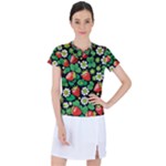 Strawberries Pattern Women s Sports Top