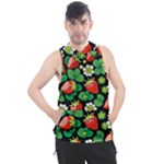 Strawberries Pattern Men s Sleeveless Hoodie