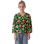 Strawberries Pattern Kids  Sailor Shirt