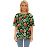 Strawberries Pattern Oversized Basic T-Shirt