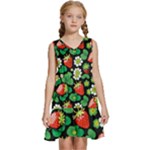 Strawberries Pattern Kids  Sleeveless Tiered Mini Dress