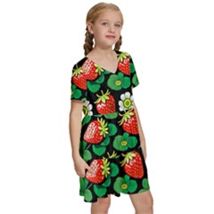 Kids  Short Sleeve Tiered Mini Dress 