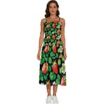 Strawberries Pattern Sleeveless Shoulder Straps Boho Dress