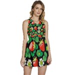 Strawberries Pattern Sleeveless High Waist Mini Dress