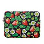 Strawberries Pattern 13  Vertical Laptop Sleeve Case With Pocket