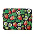 Strawberries Pattern 14  Vertical Laptop Sleeve Case With Pocket