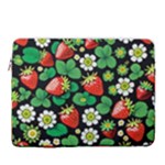 Strawberries Pattern 15  Vertical Laptop Sleeve Case With Pocket