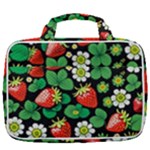 Strawberries Pattern Travel Toiletry Bag With Hanging Hook