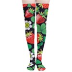 Strawberries Pattern Thigh High Stockings