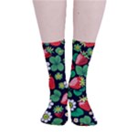 Strawberries Pattern Smooth Crew Length Tube Socks