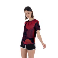 Asymmetrical Short Sleeve Sports T-Shirt 