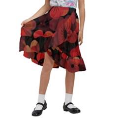 Kids  Ruffle Flared Wrap Midi Skirt 