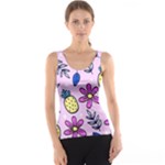 Flowers Petals Pineapples Fruit Women s Basic Tank Top