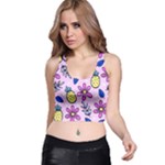 Flowers Petals Pineapples Fruit Racer Back Crop Top