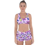 Flowers Petals Pineapples Fruit Racerback Boyleg Bikini Set