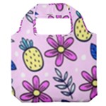 Flowers Petals Pineapples Fruit Premium Foldable Grocery Recycle Bag