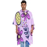 Flowers Petals Pineapples Fruit Men s Hooded Rain Ponchos