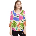 Tropical Sheets Summer Beach Chiffon Quarter Sleeve Blouse