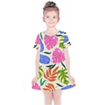 Tropical Sheets Summer Beach Kids  Simple Cotton Dress