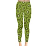 Kiwi Fruit Pattern Green Background Everyday Leggings 