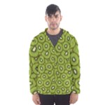 Kiwi Fruit Pattern Green Background Men s Hooded Windbreaker