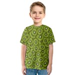 Kiwi Fruit Pattern Green Background Kids  Sport Mesh T-Shirt