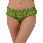 Kiwi Fruit Pattern Green Background Frill Bikini Bottoms