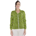 Kiwi Fruit Pattern Green Background Women s Windbreaker