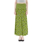 Kiwi Fruit Pattern Green Background Full Length Maxi Skirt