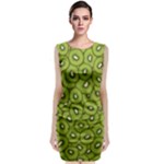 Kiwi Fruit Pattern Green Background Classic Sleeveless Midi Dress