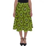 Kiwi Fruit Pattern Green Background Perfect Length Midi Skirt