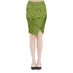 Kiwi Fruit Pattern Green Background Midi Wrap Pencil Skirt