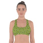 Kiwi Fruit Pattern Green Background Cross Back Sports Bra